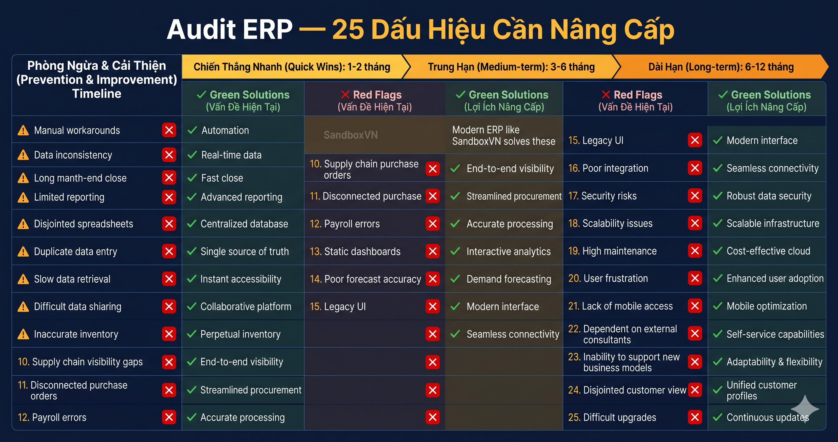 Audit ERP — 25 dấu hiệu